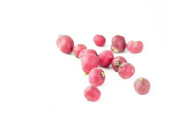 fresh red radishes .isolated on a white background.