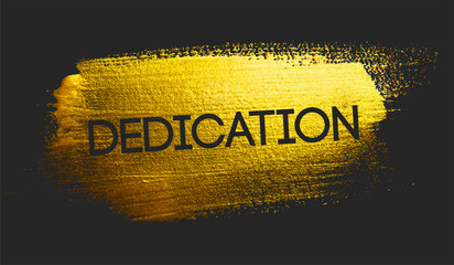 Dedication Text on Golden Brush Dark Background © natanaelginting
