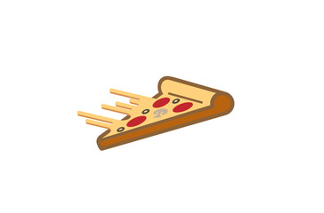 Delicious Pizza Slice Logo Design Illustration