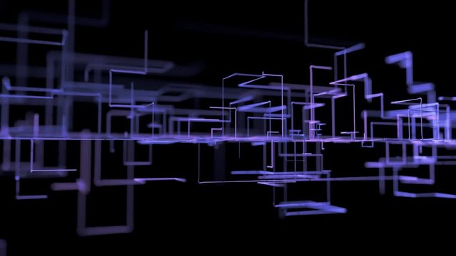 4K Abstract Circuit Growth. 3D Animation
