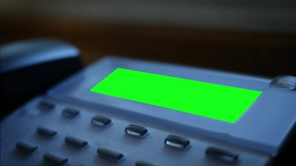 Green Screen message on modern business landline system