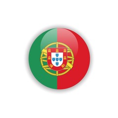 Button Portugal Flag Vector Template Design