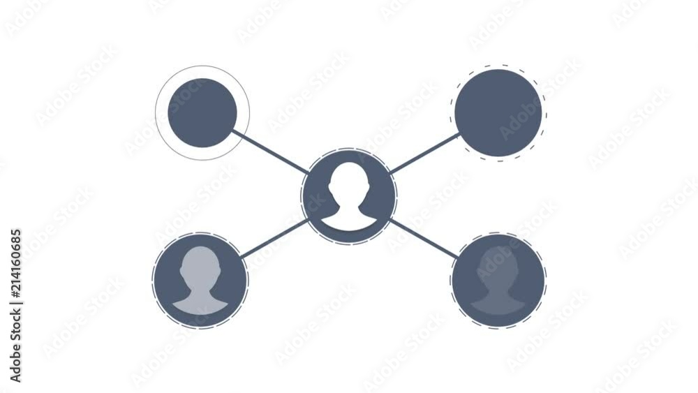 Poster social network people icon link connection technology loop animation. beautiful digital interface wi