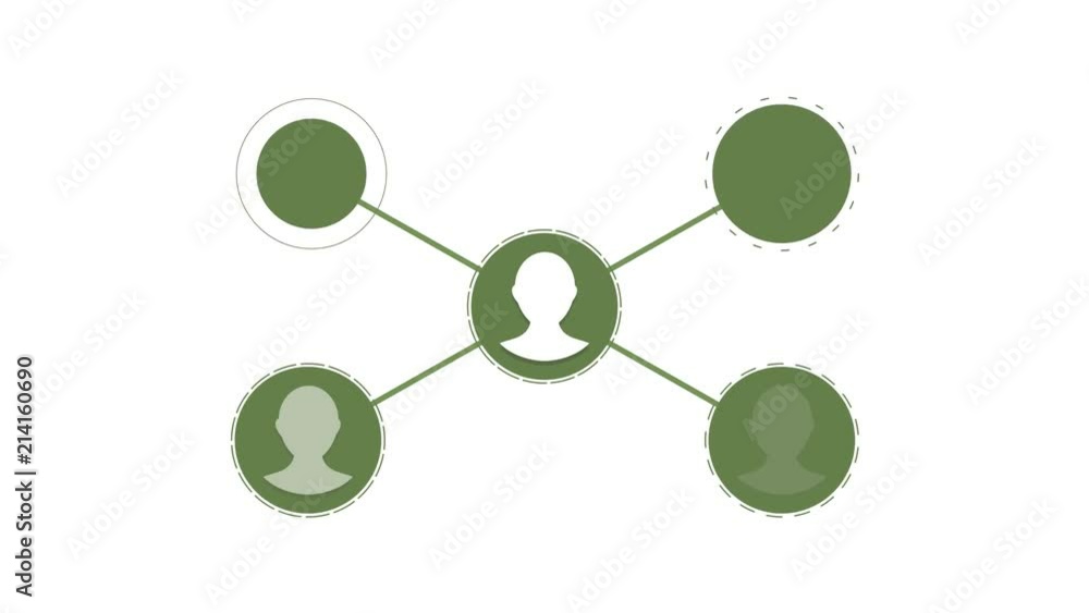 Poster social network people icon link connection technology loop animation. beautiful digital interface wi