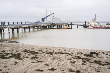 Gravesend Docks on a misty day