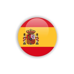 Obraz premium Button Spain Flag Vector Template Design