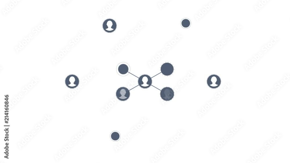 Aufkleber social network people icon link connection technology loop animation. beautiful digital interface wi