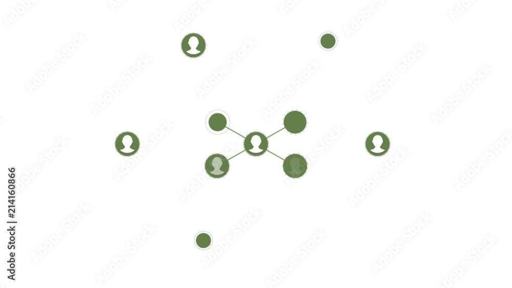 Aufkleber social network people icon link connection technology loop animation. beautiful digital interface wi