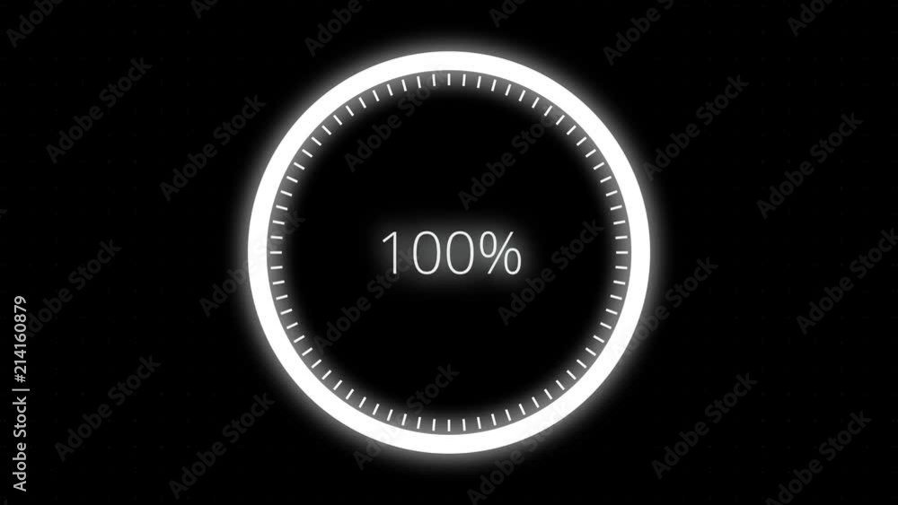 Poster downloading and uploading process animation with percentage. science futuristic loading circle ring.
