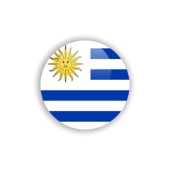 Obraz premium Button Uruguay Flag Vector Template Design