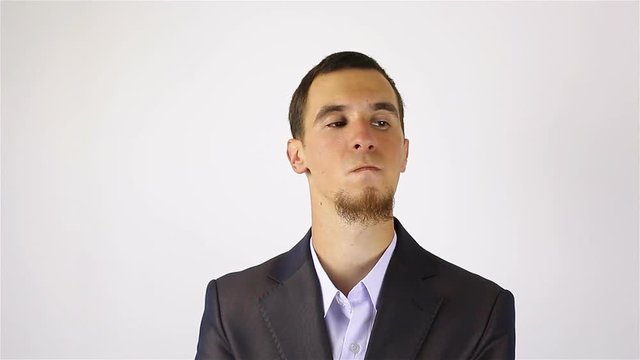 No sign, young bearded man, rejected the offer