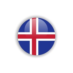 Button Iceland Flag Vector Template Design