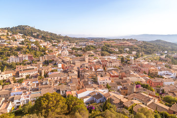 Obraz premium aerial view of the city of Begur in Spain, a sunny day