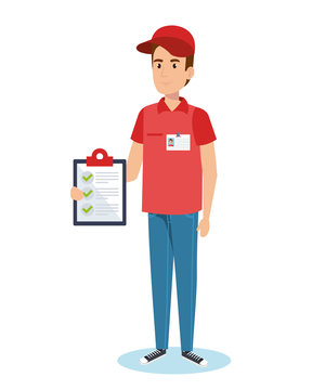 courier character delivery service icon vector illustration design