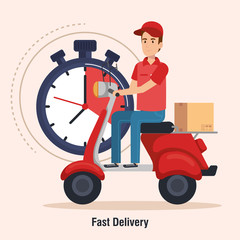 courier character delivery service icon vector illustration design