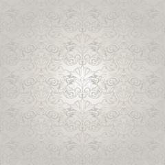 Obraz premium white wedding background with a pearl shine, royal, vintage with classic Baroque pattern, Rococo with darkened edges background(card, invitation, banner). Square format