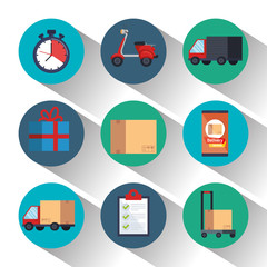 delivery service set icons vector illustration design