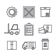 delivery service set icons vector illustration design
