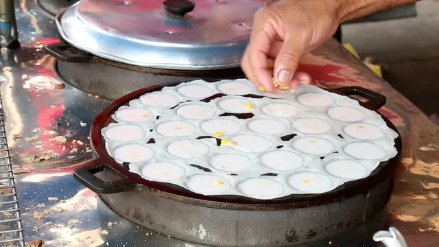 Traditional Thai dessert "Kanom Krok" or Serabi