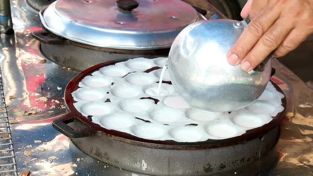 Traditional Thai dessert "Kanom Krok" or Serabi