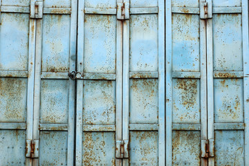 Blue vintage garage door