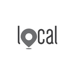 Local text logo vector template. logo text element