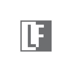 Obraz premium L F Initial Letter in square with negative space Logo vector element Template
