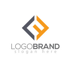 L F Initial Letter square Logo vector element Template