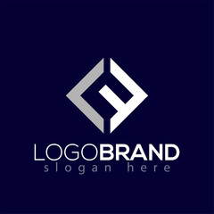 L F Initial Letter square Logo vector element Template
