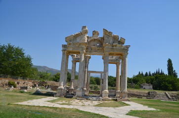 Aphrodisias ancient greek city tyrkey caria ruins stones marble summer