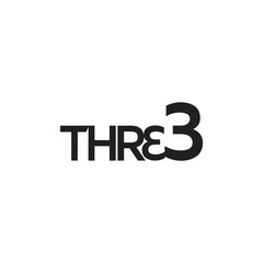 Three text logo vector template. Number logo text element