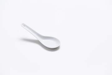 Chinese porcelain spoon isolated on white