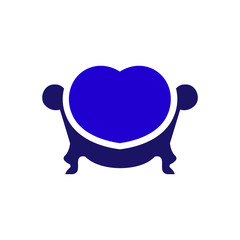 love sofa seat logo icon vector element. sofa icon template