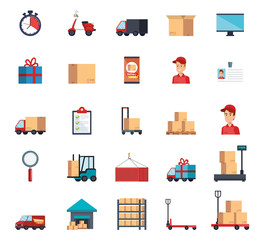 delivery service set icons vector illustration design