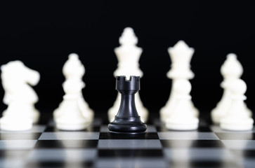 Chess pieces on chessboard