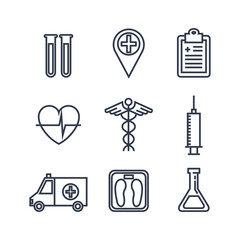 healthcare medical set icons vector illustration design