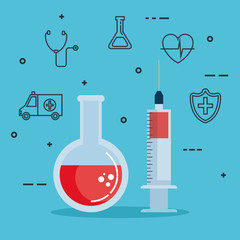 tube test healthcare medical icons vector illustration design