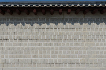 old brick wall, wall of korean palace