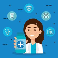 doctor character medical healthcare vector illustration design