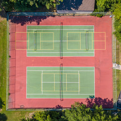 Aerial photo of tennis court