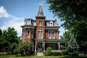 victorian home and buildings in ohio - obrazy, fototapety, plakaty