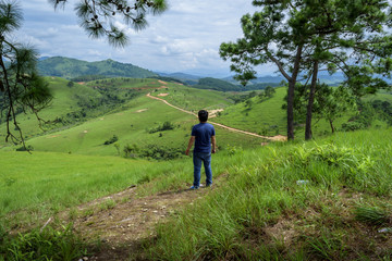 Green hill plateau in Xiengkhouange Province, Laos