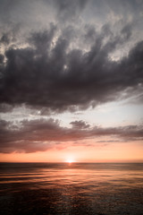 sunset over lake erie