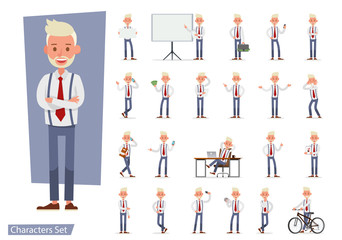 Set of Businessman character vector design. no88