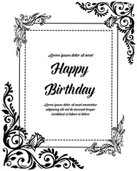 cute happy birthday card. vector illustration