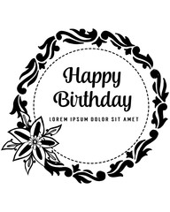 Happy Birthday card with flowers vector collection 