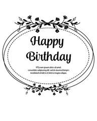 Birthday card on a floral background. Vector illustration for your holiday presentation