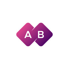 two letter ab diamond rounded logo