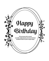Birthday card on a floral background. Vector illustration for your holiday presentation