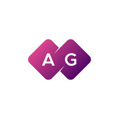 two letter ag diamond rounded logo